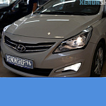 Установка Би-галогенных линз Hella R | Hyundai Solaris 2015