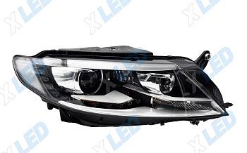 Фара Volkswagen Passat CC (2011-2020) линза ксенон + ДХО LED (правая)