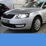 Установка би-диодных линз BI-LED 3.0 4500k/Skoda Octavia  2015 г.