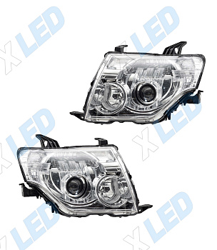 Комплект фар Mitsubishi Pajero (2007-2010) с bi-led линзами ХV6 X-LED