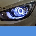 Установка би-ксеноновых линз Hella на  Hyundai Solaris