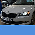 Skoda Superb 2016 Установка Би-ксеноновых линз Hella 3