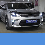 Kia Rio - Установка Би-диодных линз Optima Premium