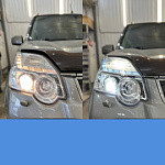 Nissan X-Trail замена штатных линз на Bi-Led