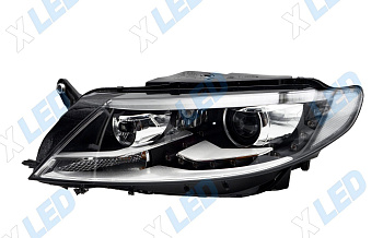 Фара Volkswagen Passat CC (2011-2020) линза ксенон + ДХО LED (левая)