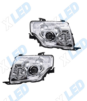 Комплект фар Mitsubishi Pajero (2007-2010) с bi-led линзами ХV5 X-LED