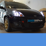 Ford Fiesta 2008 год Установка линз Morimoto G5H1
