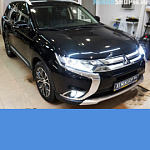 Замена на Би-диодные линзы NEW BI-LED 3" 4500k - Mitsubishi Outlander