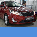 Установка Би-галогенные линзы Hella/ Kia Rio 2014 год