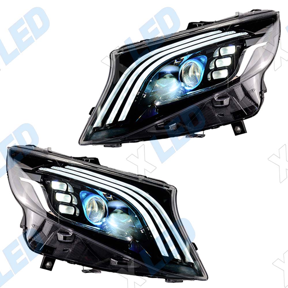 Комплект фар (тюнинг) Mercedes Vito W447 (2014-2026) Bi-Led (в стиле Maybach)