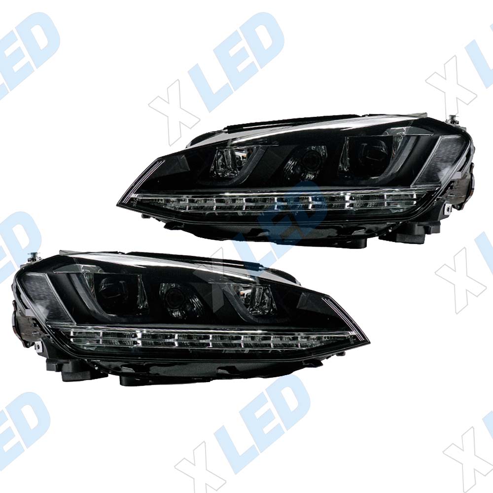 Комплект фар (тюнинг) Volkswagen Golf 7 (2012-2017) Silver, линза галоген