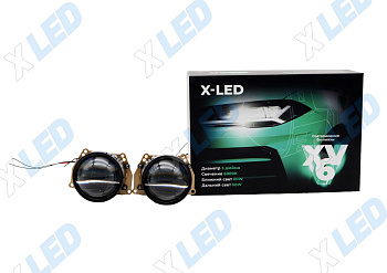 Комплект би-лед (Bi-Led) линз X-LED XV6 3.0 6000К с модулем имитации D1