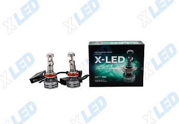 Комплект диодных ламп мини-линз H11 X-LED 5500K, 70W (лед лампы линзы)