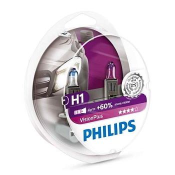 Галогенные лампы H1 Philips Vision Plus 12V 12258VPS2