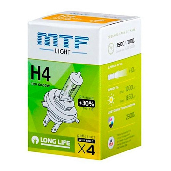 Галогенная лампа H4 MTF Standard +30%