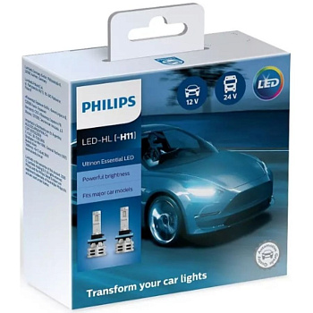 Комплект светодиодных ламп H11 Philips Ultinon Essential LED 6000К