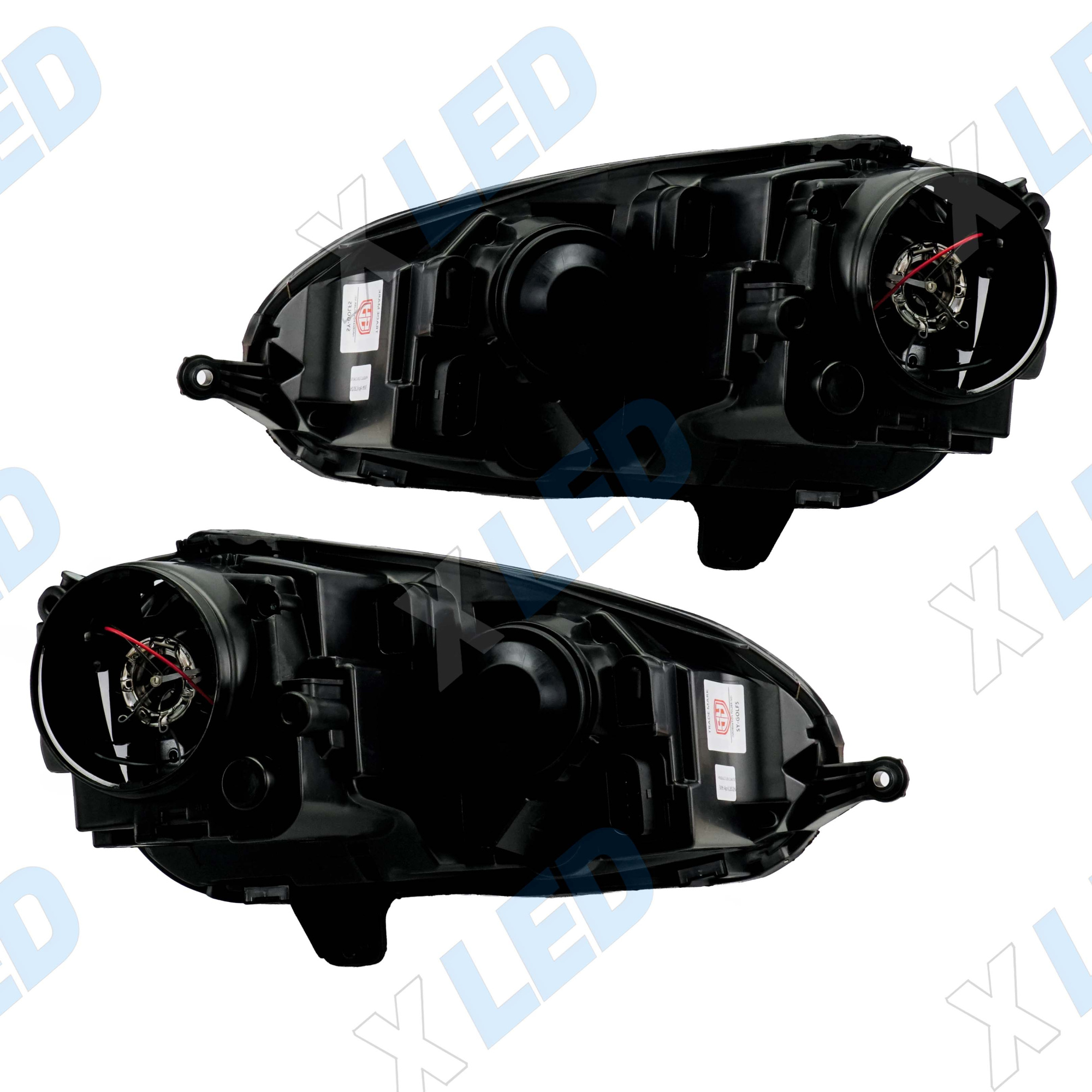 Комплект фар (тюнинг) Volkswagen Golf 5 (2003-2006) Chrome, линза галоген, 9Pin