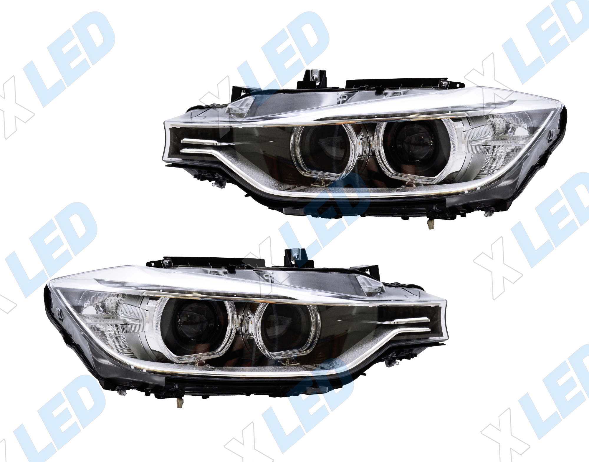Комплект фар BMW 3 F30 (2012-н.в.) с bi-led линзами ХV6 X-LED, подключение ксенон