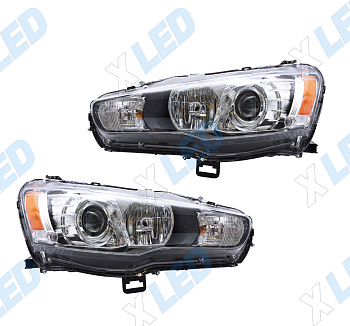 Комплект фар Mitsubishi Lancer (2007-2010) с bi-led линзами Х4 X-LED